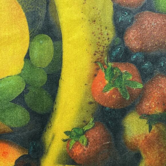 Vintage Db Sport Velvet Top Womens Small Fruit Print Bold Artsy Vibrant USA Made - Picture 7 of 12